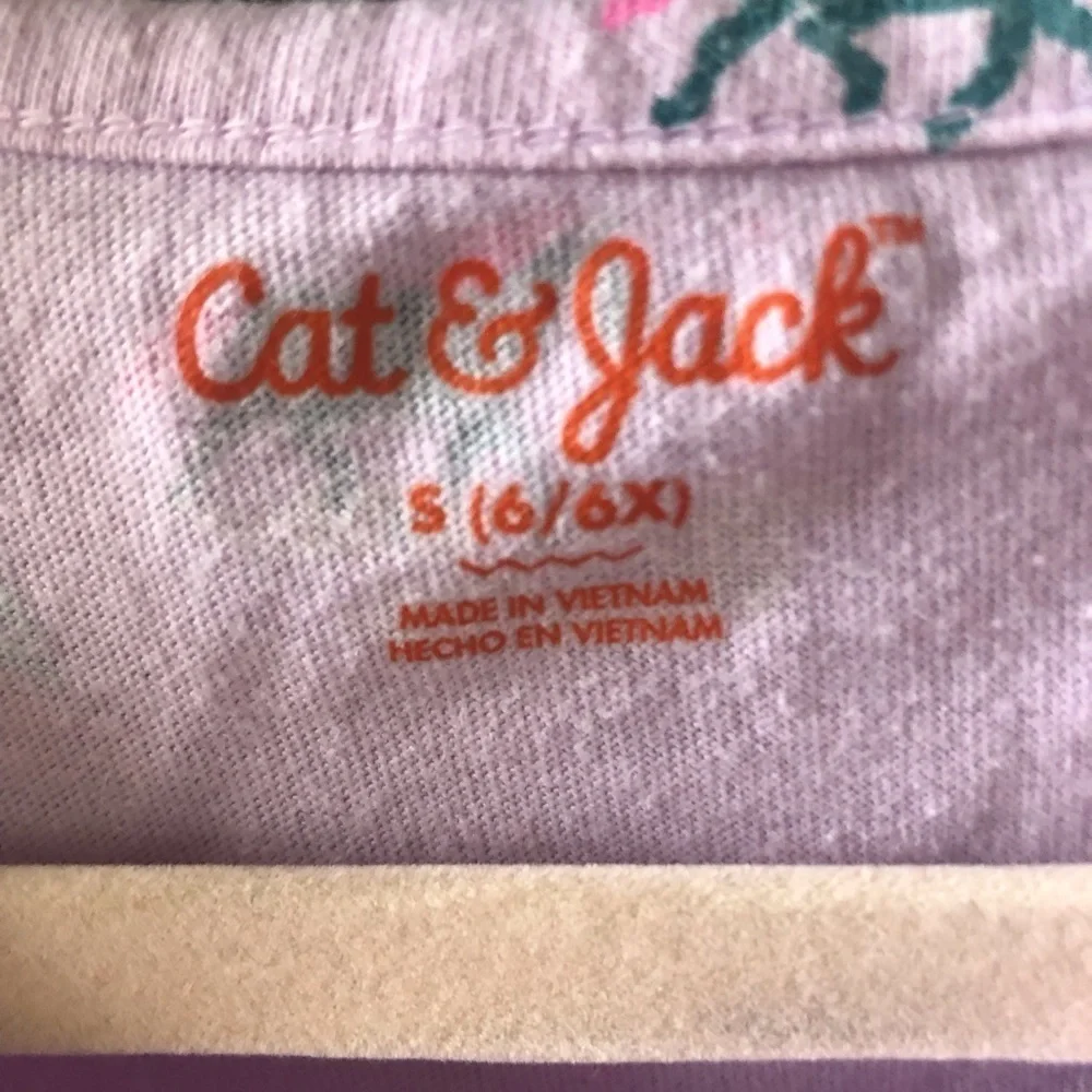 Cat & Jack long sleeve pink unicorn dress with pockets in size S (6-6x)